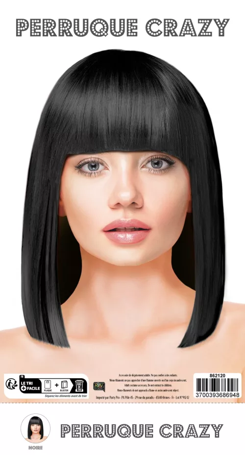 PERRUQUE CRAZY NOIRE – Image 2