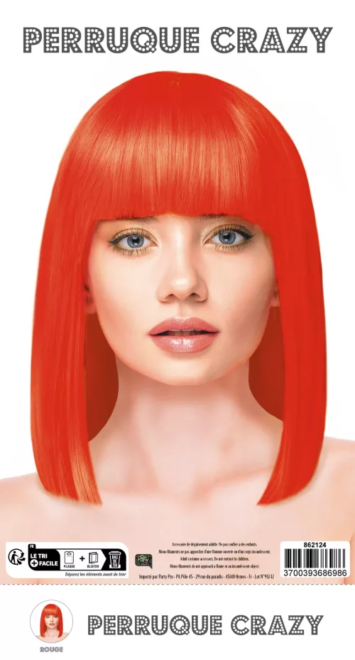 PERRUQUE CRAZY ROUGE – Image 2