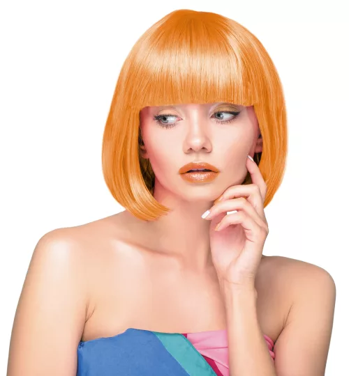 PERRUQUE CABARET ORANGE  NEON