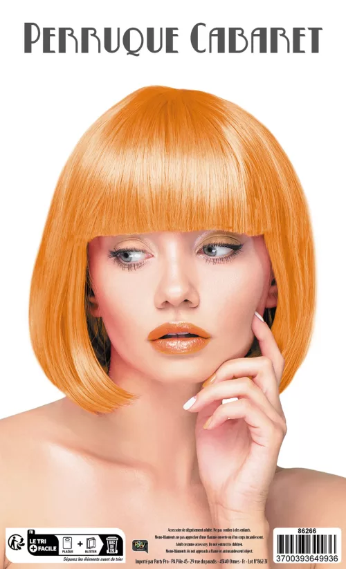 PERRUQUE CABARET ORANGE  NEON – Image 2
