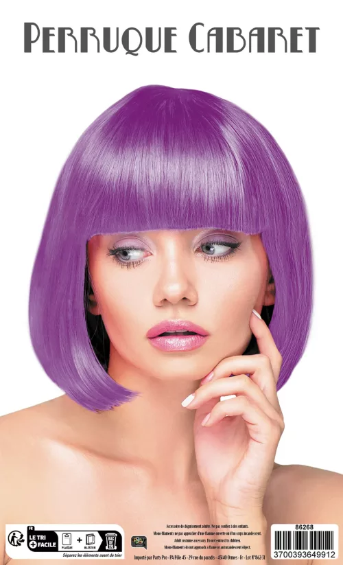 PERRUQUE CABARET VIOLET NEON – Image 2