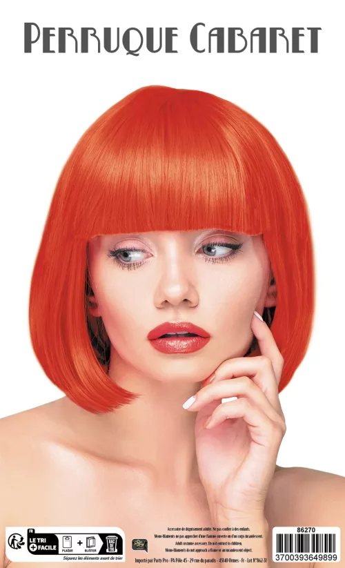 PERRUQUE CABARET ROUGE NEON – Image 2