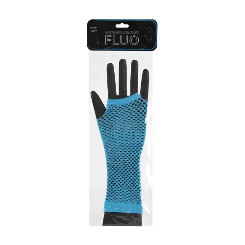 MITAINES LONGUES FLUO BLEUES – Image 2