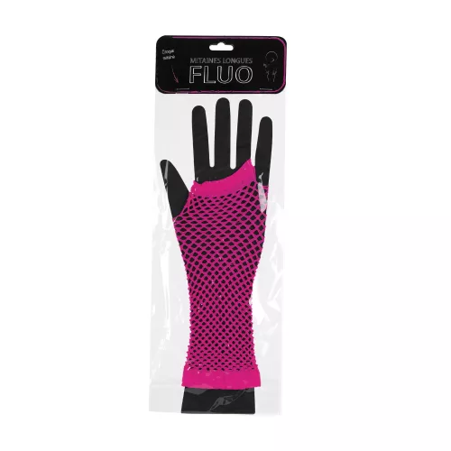 MITAINES LONGUES FLUO ROSES – Image 2