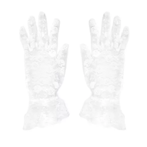 GANTS BLANCS COURTS EN DENTELLE – Image 2