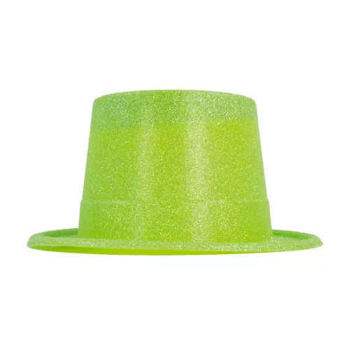 HAUT DE FORME PLASTIQUE PAILLETE FLUO 5 COULEURS ASS. – Image 2