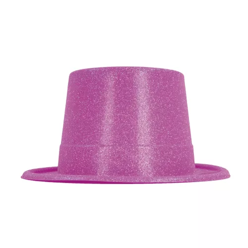 HAUT DE FORME PLASTIQUE PAILLETE FLUO 5 COULEURS ASS. – Image 4
