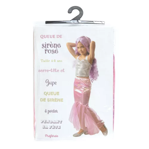 QUEUE DE SIRENE ROSE + SERRE TETE 4-6ANS – Image 2