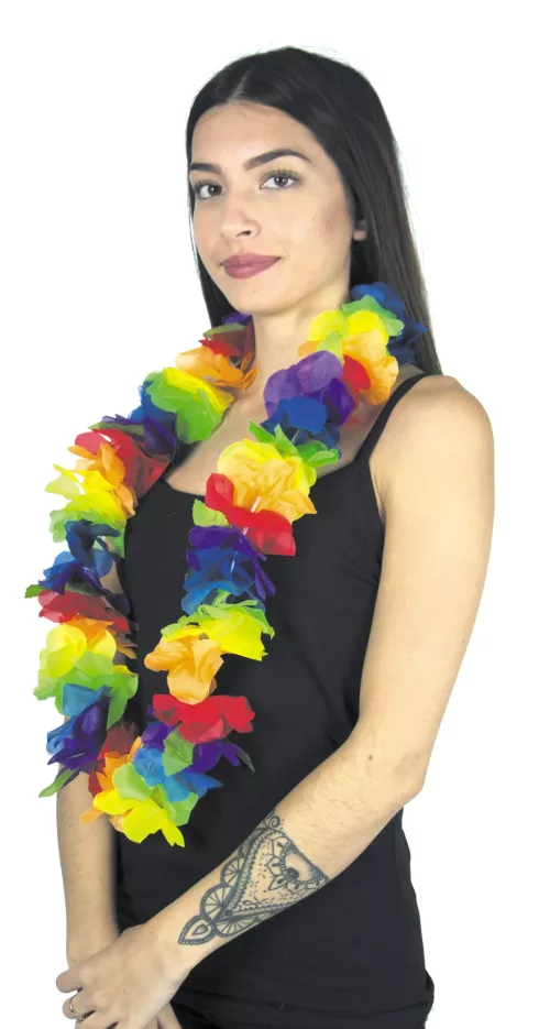 COLLIER RAINBOW GROSSES FLEURS