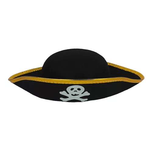 CHAPEAU PIRATE ENFANT FEUTRE NOIR – Image 2