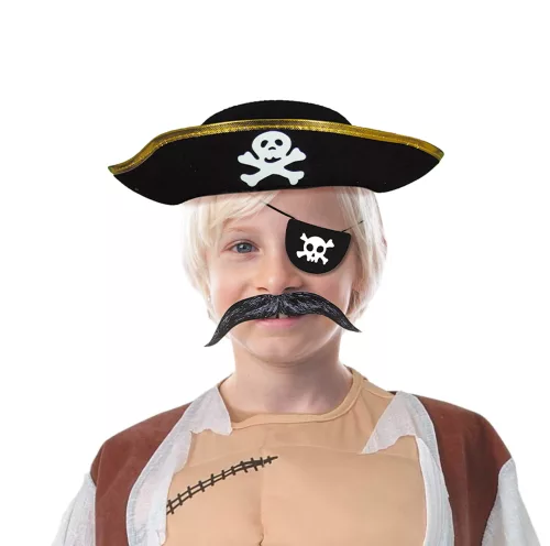 CHAPEAU PIRATE ENFANT FEUTRE NOIR – Image 3