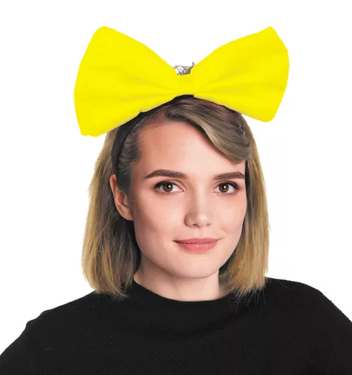 SERRE TETE NOEUD JAUNE FLUO