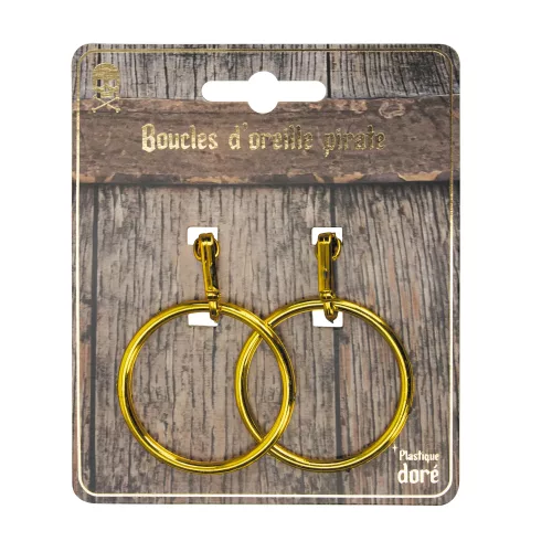 BOUCLES D'OREILLE PIRATE OR 4CM X2 – Image 3