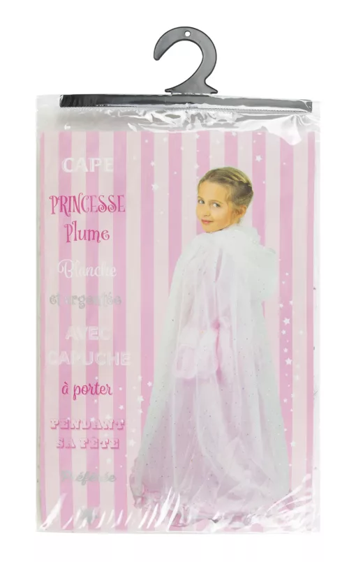 CAPE PRINCESSE PLUME BLANCHE ET ARGENT ENFANT – Image 3