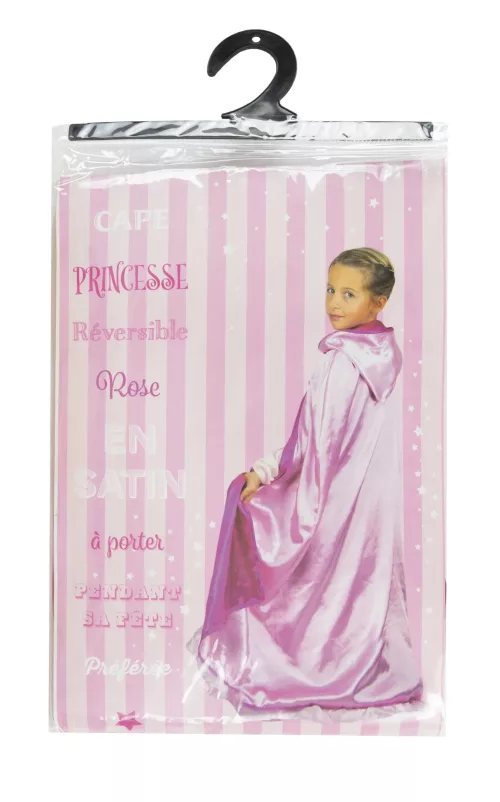 CAPE PRINCESSE REVERSIBLE ROSE ENFANT – Image 3