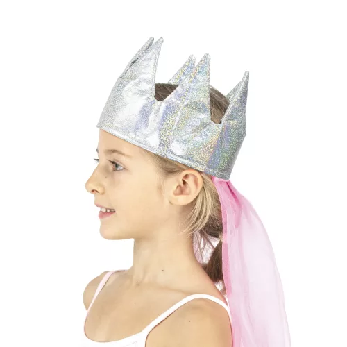 COURONNE DE PRINCESSE AVEC VOILE LUXE ENFANT – Image 2