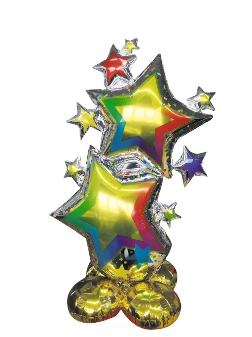 BALLON MYLAR ETOILES ET FOIL MULTICOLORE