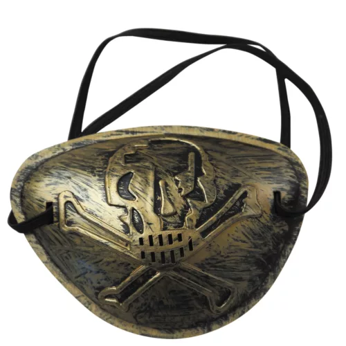 CACHE-OEIL PIRATE DORE PLASTIQUE