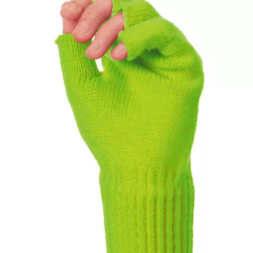 MITAINES TRICOT VERT FLUO