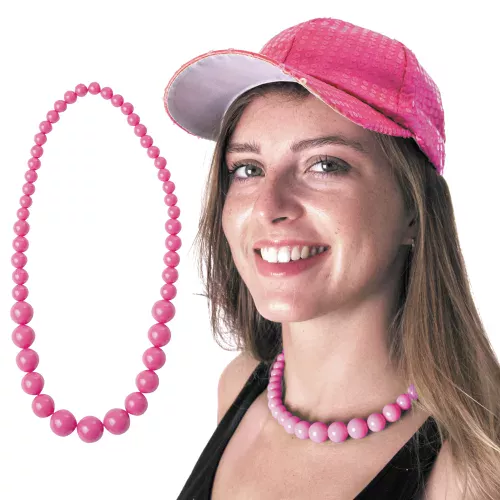 COLLIER PERLE NEON ROSE