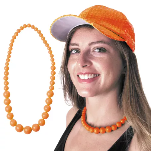 COLLIER PERLE NEON ORANGE