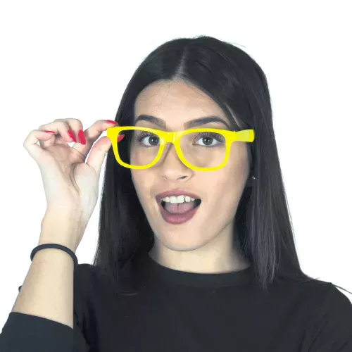 LUNETTES NEON JAUNES SANS VERRE