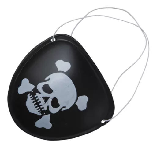 SET DE 6 CACHE-OEIL PIRATE NOIRS PLASTIQUE