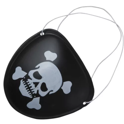 SET DE 6 CACHE-OEIL PIRATE NOIRS PLASTIQUE