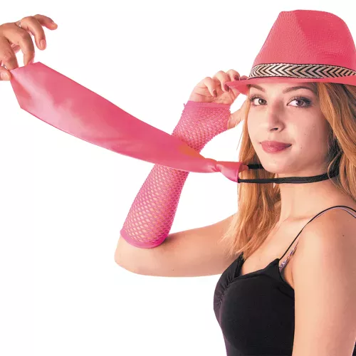 CRAVATE SATIN ROSE A ZIP