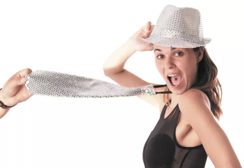 CRAVATE SEQUIN ARGENT