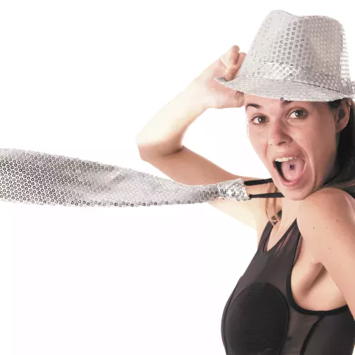 CRAVATE SEQUIN ARGENT