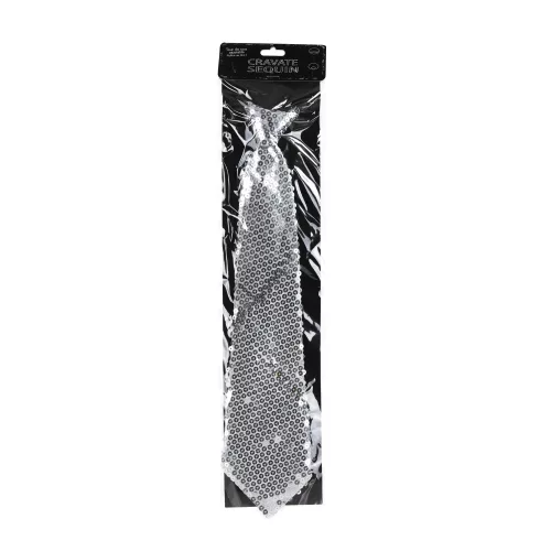 CRAVATE SEQUIN ARGENT – Image 2