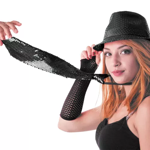 CRAVATE SEQUIN NOIRE