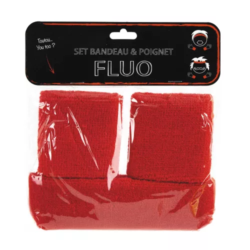 SET BANDEAU ET POIGNETS EPONGE ROUGE – Image 2