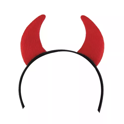 SERRE TÊTE CORNE DIABLE ROUGE FEUTRINE