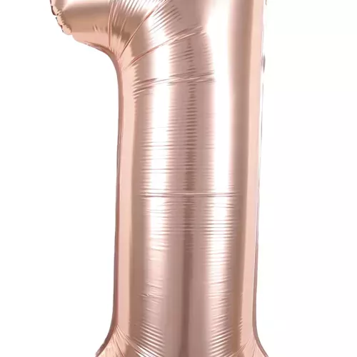 BALLON MYLAR CHIFFRE 1 ROSE GOLD 86CM