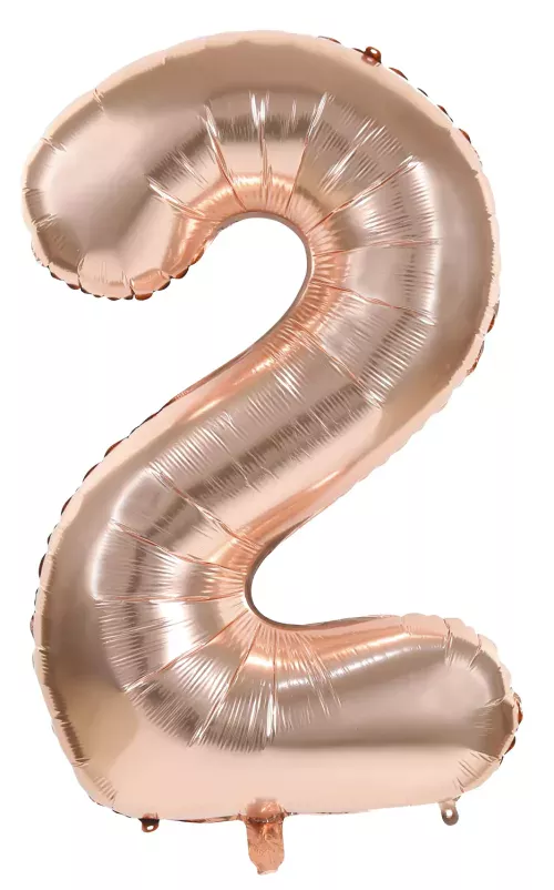 BALLON MYLAR CHIFFRE 2 ROSE GOLD 86CM