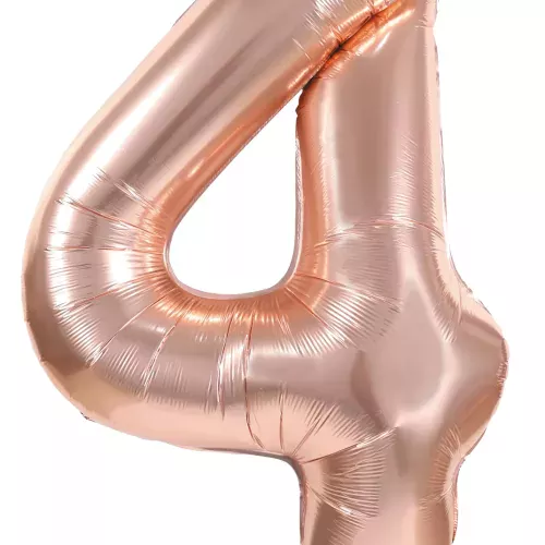 BALLON MYLAR CHIFFRE 4 ROSE GOLD 86CM
