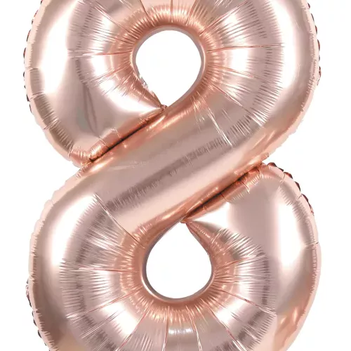 BALLON MYLAR CHIFFRE 8 ROSE GOLD 86CM