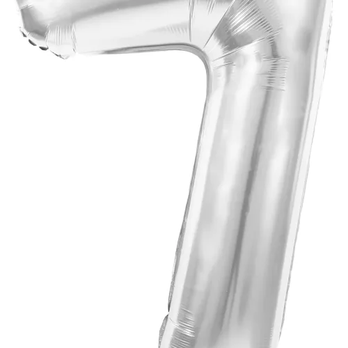 BALLON MYLAR CHIFFRE 7 ARGENT 86CM