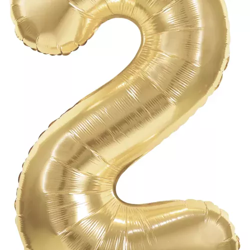 BALLON MYLAR CHIFFRE 2 OR 86CM