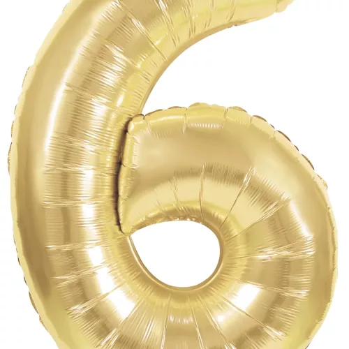 BALLON MYLAR CHIFFRE 6 OR 86CM