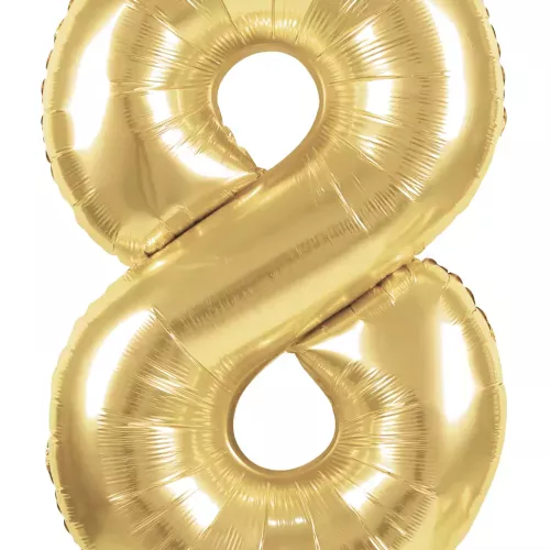 BALLON MYLAR CHIFFRE 8 OR 86CM