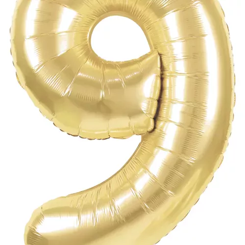 BALLON MYLAR CHIFFRE 9 OR 86CM