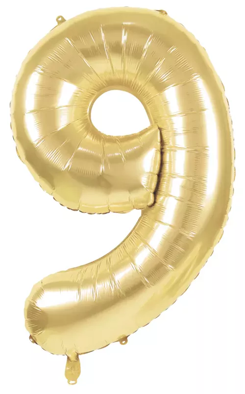 BALLON MYLAR CHIFFRE 9 OR 86CM