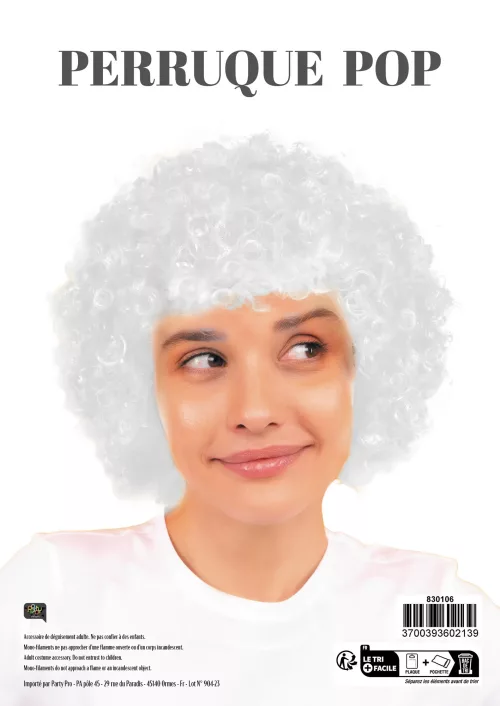 PERRUQUE POP BLANCHE – Image 2