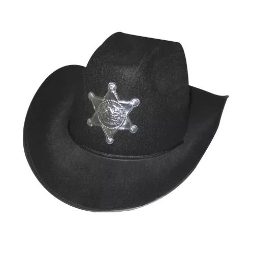 CHAPEAU SHERIFF LUXE NOIR