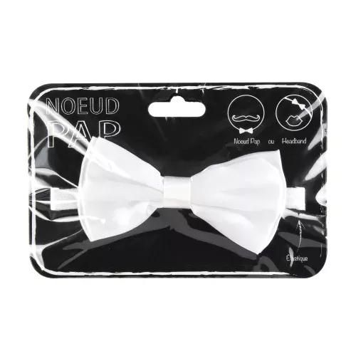 NOEUD PAP SATIN 8CM X 4 CM BLANC – Image 2