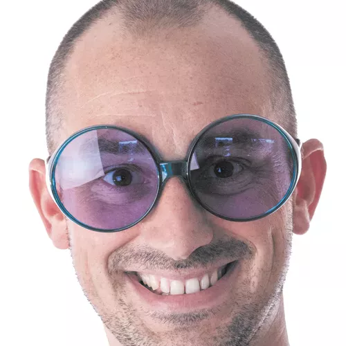 LUNETTES HIPPY BLEUES GEANTES