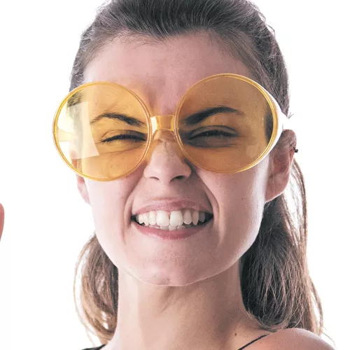 LUNETTES HIPPY JAUNES GEANTES